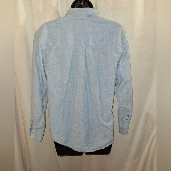 Embroidered Light Blue Button-Up Shirt - Picture 5 of 6